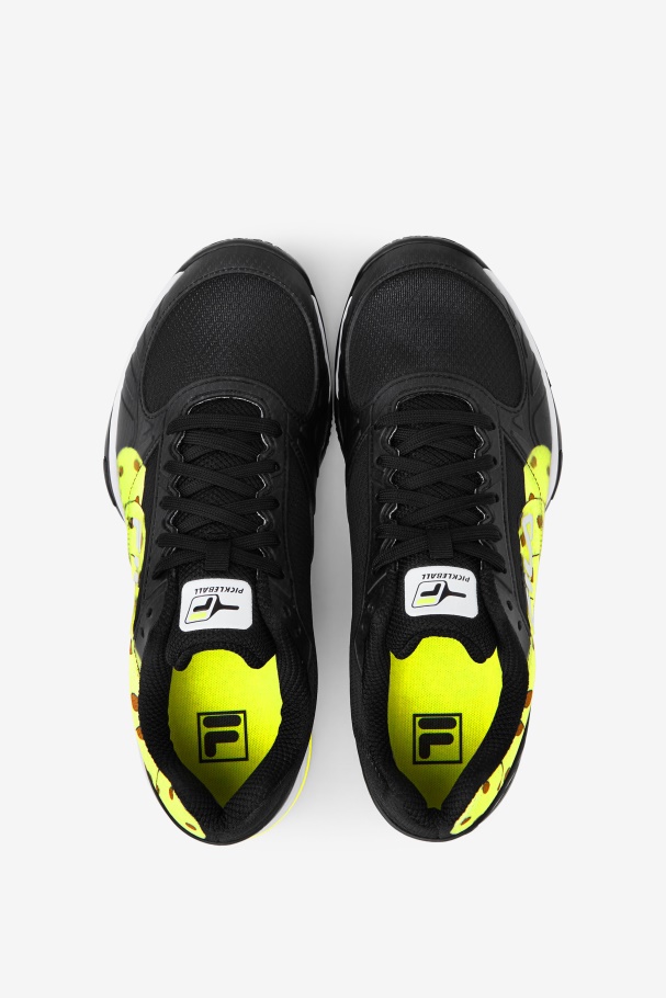 Black/White/Yellow Men\'s Volley Zone Fila UK