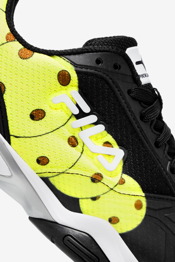 Black/White/Yellow Men\'s Volley Zone Fila UK