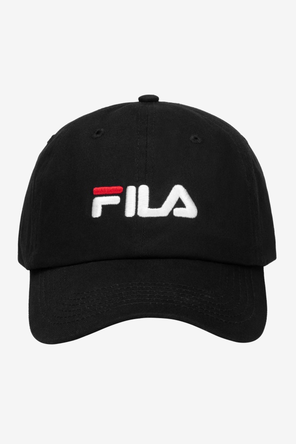 Embroidered Logo Baseball Hat Fila UK Black