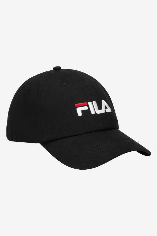 Embroidered Logo Baseball Hat Fila UK Black