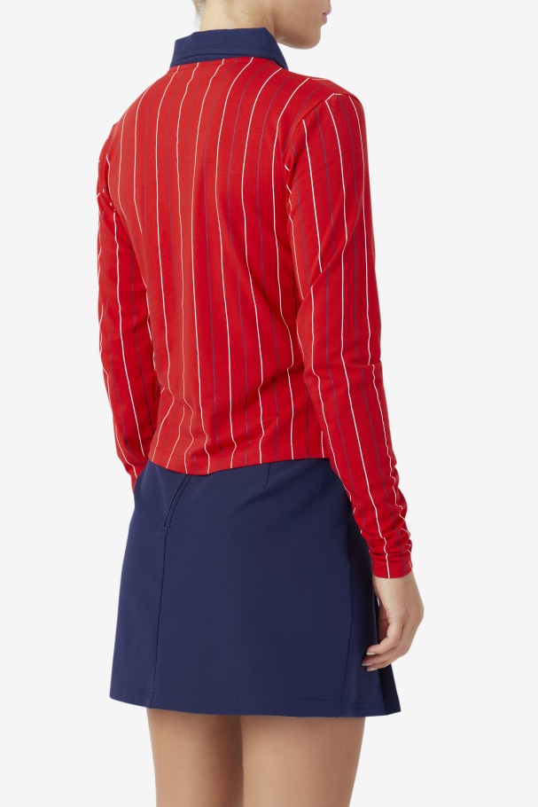 Red Jada Long Sleeve Polo Fila UK