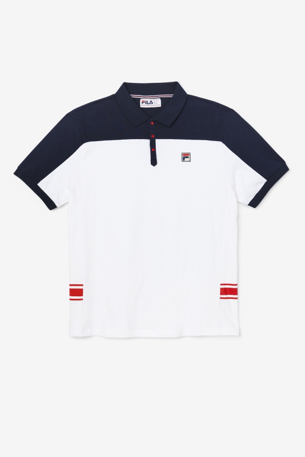 mivvi Polo Fila UK White/Navy/Red