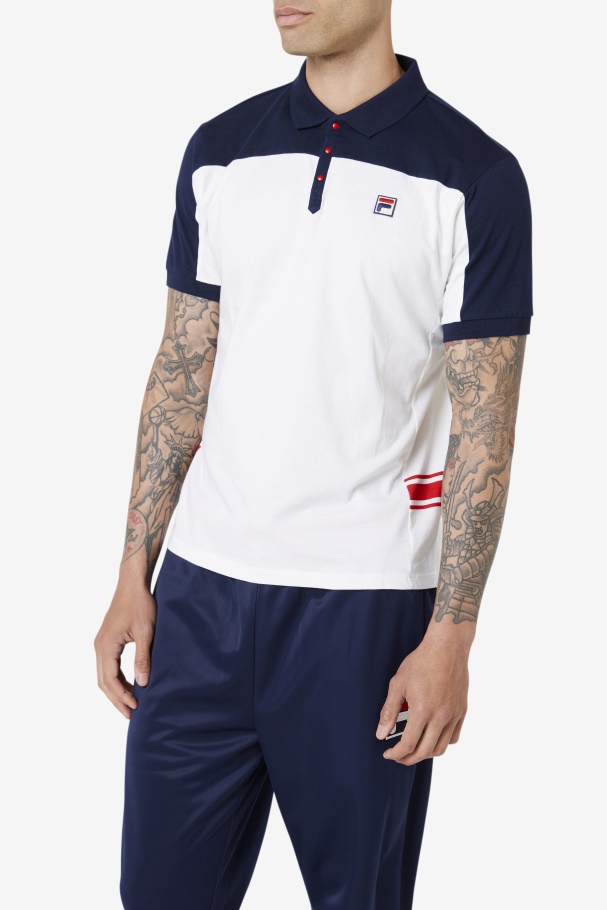 mivvi Polo Fila UK White/Navy/Red