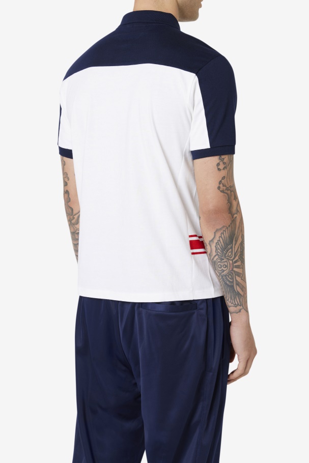 mivvi Polo Fila UK White/Navy/Red
