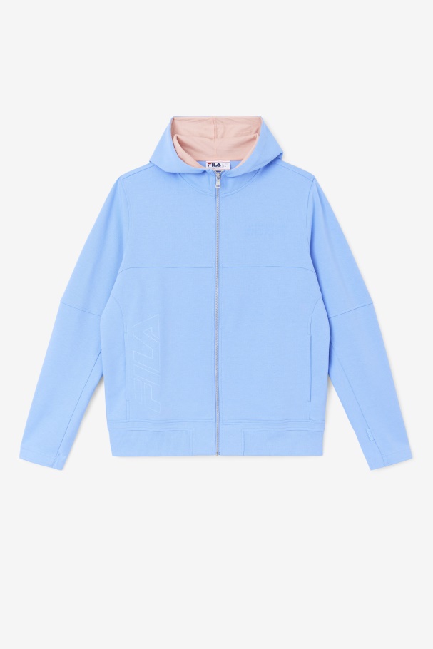 Fila UK Kayra Full Zip Hoodie Cornflower Blue/Coral Cloud