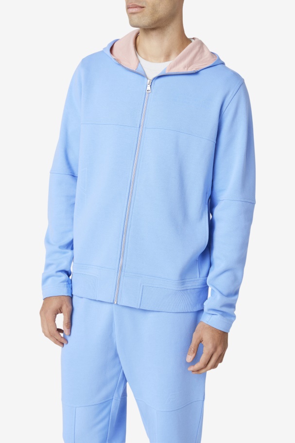 Fila UK Kayra Full Zip Hoodie Cornflower Blue/Coral Cloud