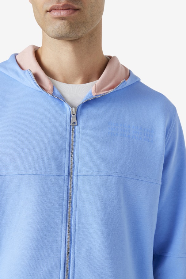 Fila UK Kayra Full Zip Hoodie Cornflower Blue/Coral Cloud