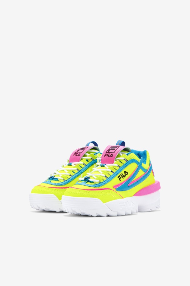 Yellow/Atomic Blue/Pink Little Kids\' Disruptor 2 Exp Fila UK