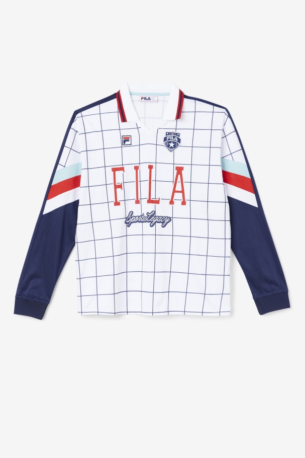 Fila UK Kay Goalie Jersey White/Canal Blue/Red