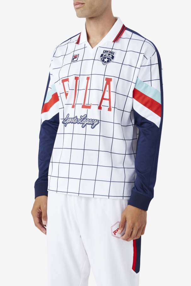 Fila UK Kay Goalie Jersey White/Canal Blue/Red