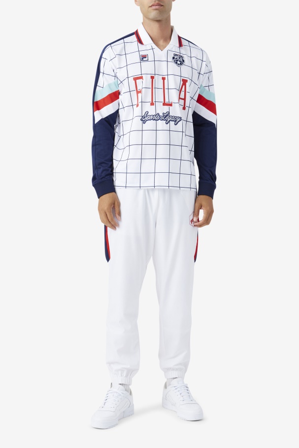 Fila UK Kay Goalie Jersey White/Canal Blue/Red