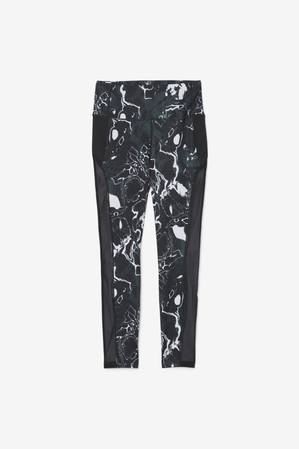 Forza Contrast 7/8 Leggings Fila UK Black Marble