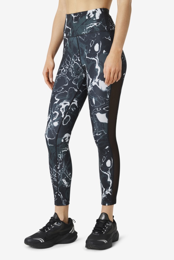 Forza Contrast 7/8 Leggings Fila UK Black Marble
