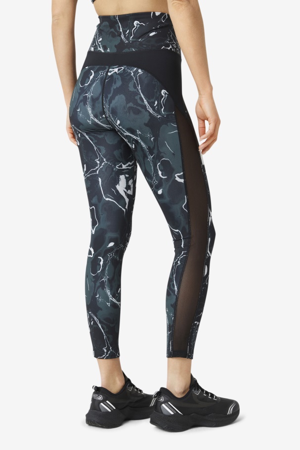 Forza Contrast 7/8 Leggings Fila UK Black Marble