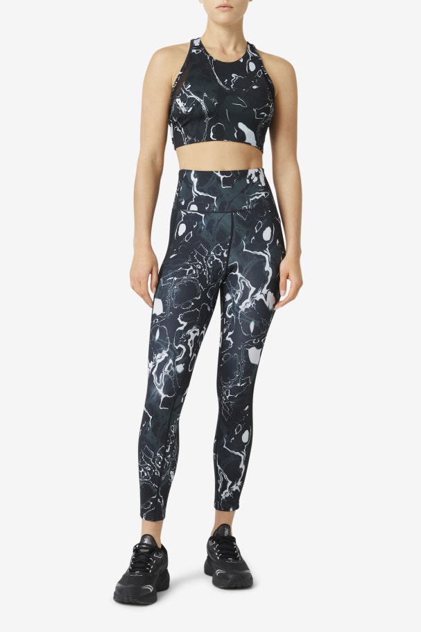 Forza Contrast 7/8 Leggings Fila UK Black Marble
