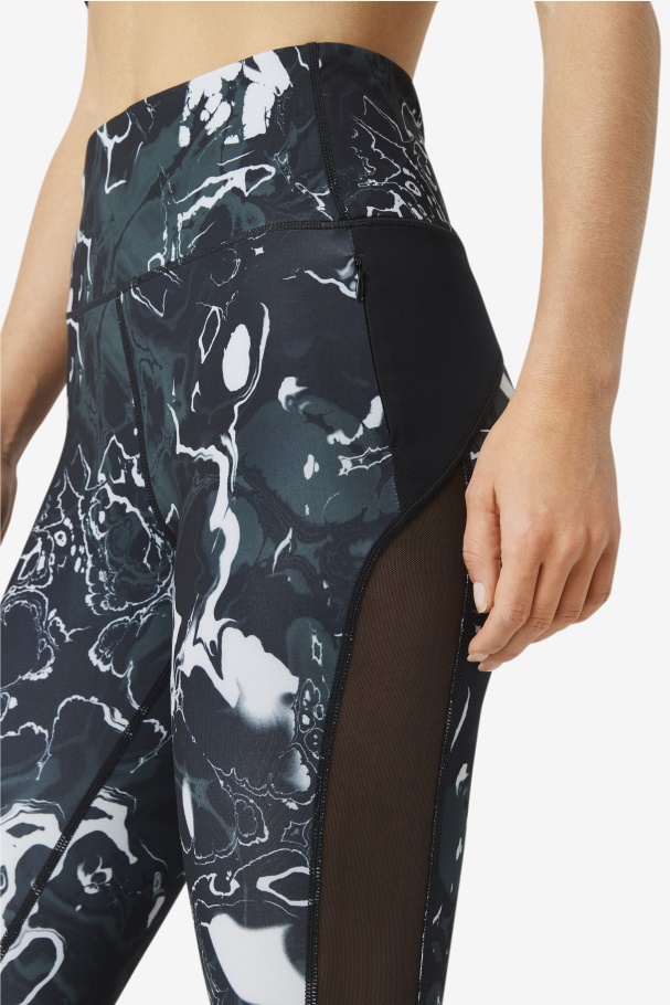 Forza Contrast 7/8 Leggings Fila UK Black Marble