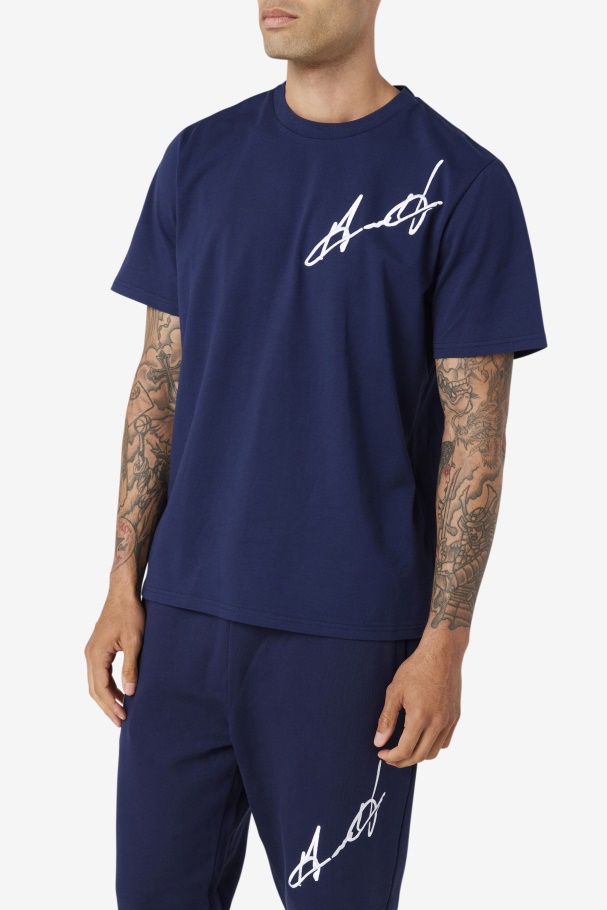 Fila UK Navy Grant Hill Cormac Tee