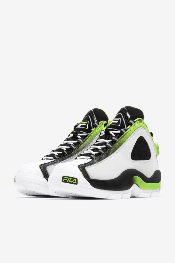 Men\'s Grant Hill 2 Fila UK White/Black/Acid Lime