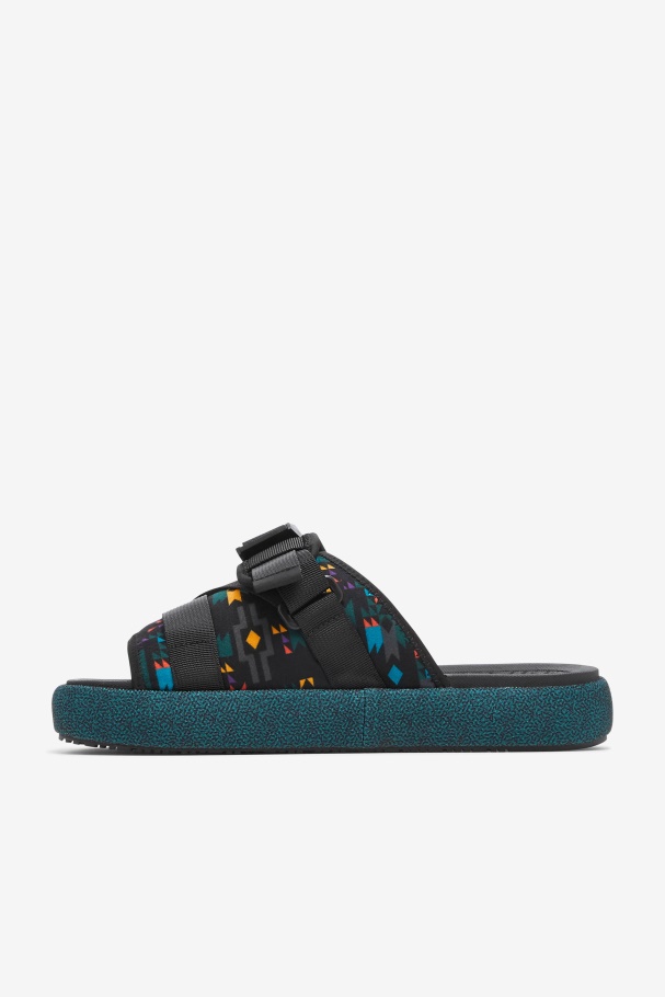 Black/June Bug/Saffron Fila UK Men\'s Atlas Slide