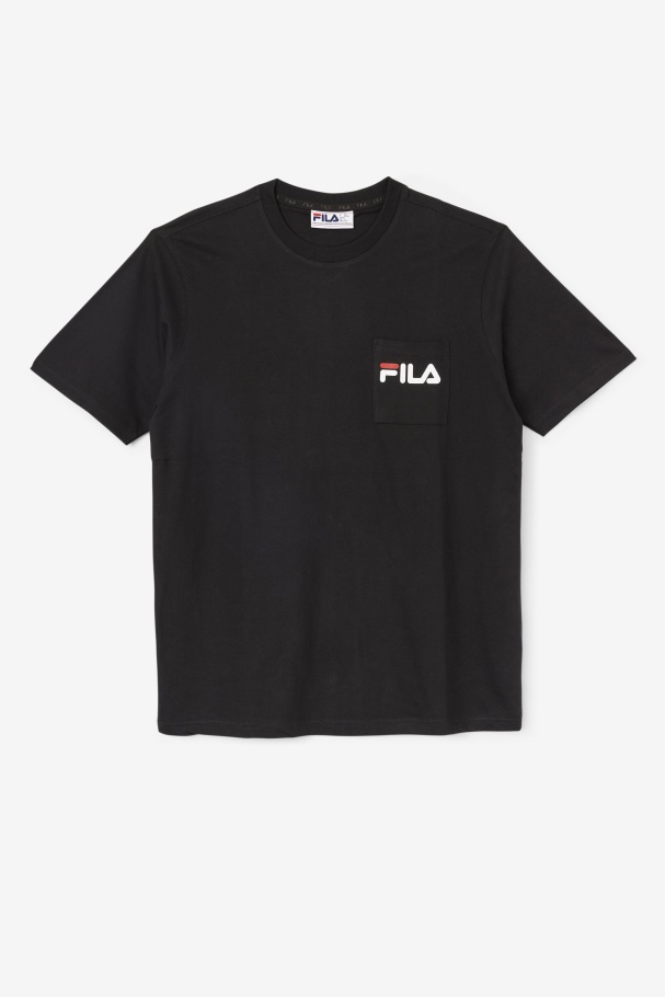 Fila UK Curtis Pocket Tee Black/White/June Bug
