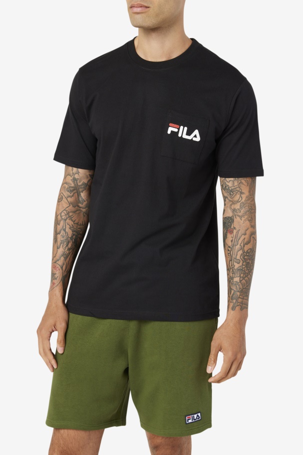 Fila UK Curtis Pocket Tee Black/White/June Bug