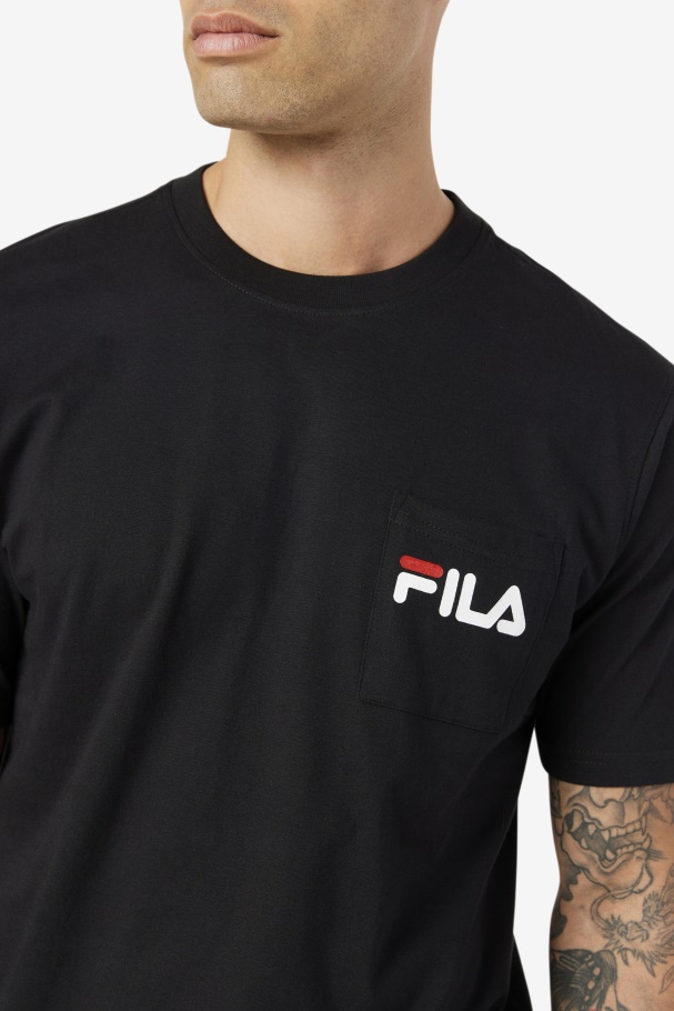 Fila UK Curtis Pocket Tee Black/White/June Bug