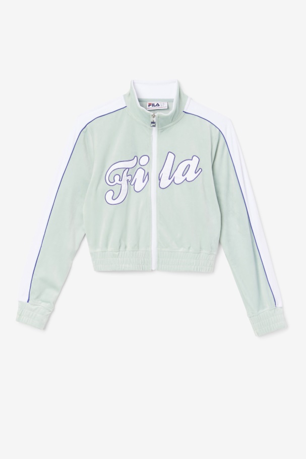 Ether/White/Blue Fila UK Valery Velour Jacket