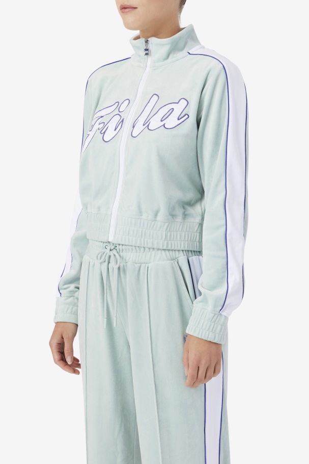 Ether/White/Blue Fila UK Valery Velour Jacket
