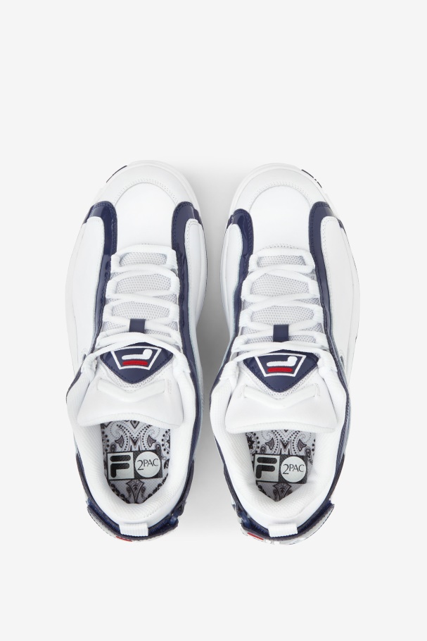 Fila UK White/Navy/Red Grant Hill 2 Low x 2Pac \'96 Reissue