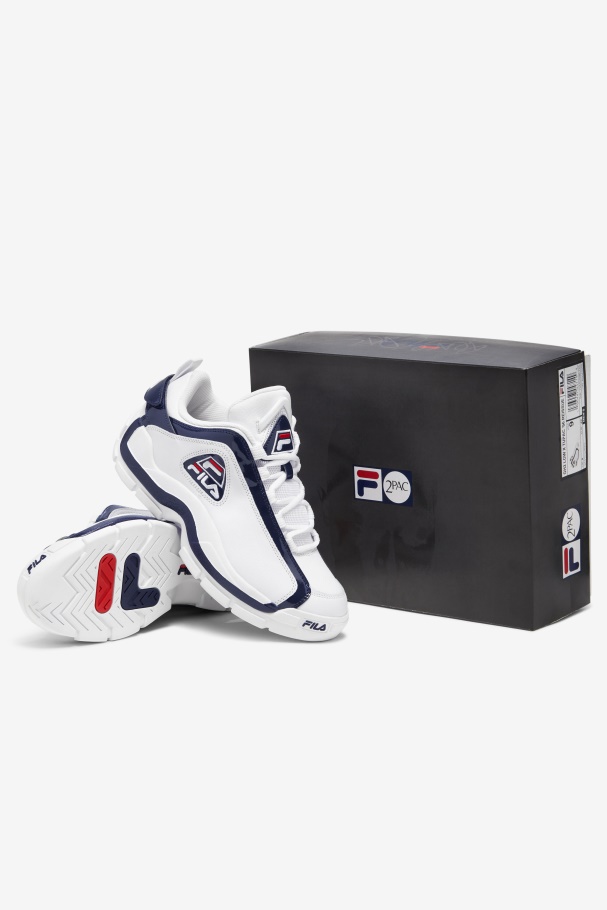 Fila UK White/Navy/Red Grant Hill 2 Low x 2Pac \'96 Reissue