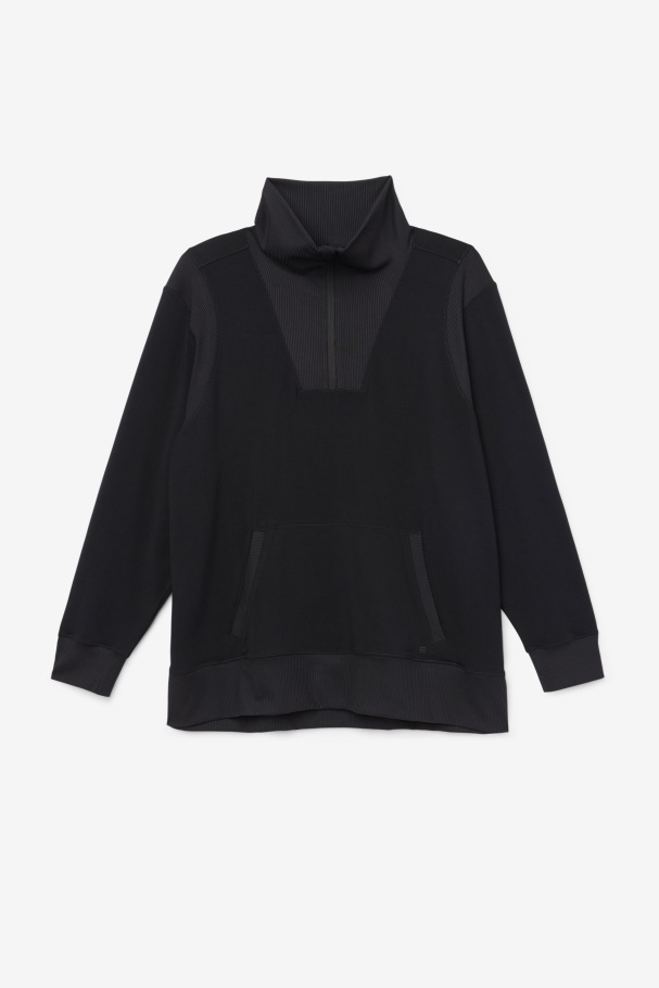 Black Fila UK Fi-Lux Half Zip