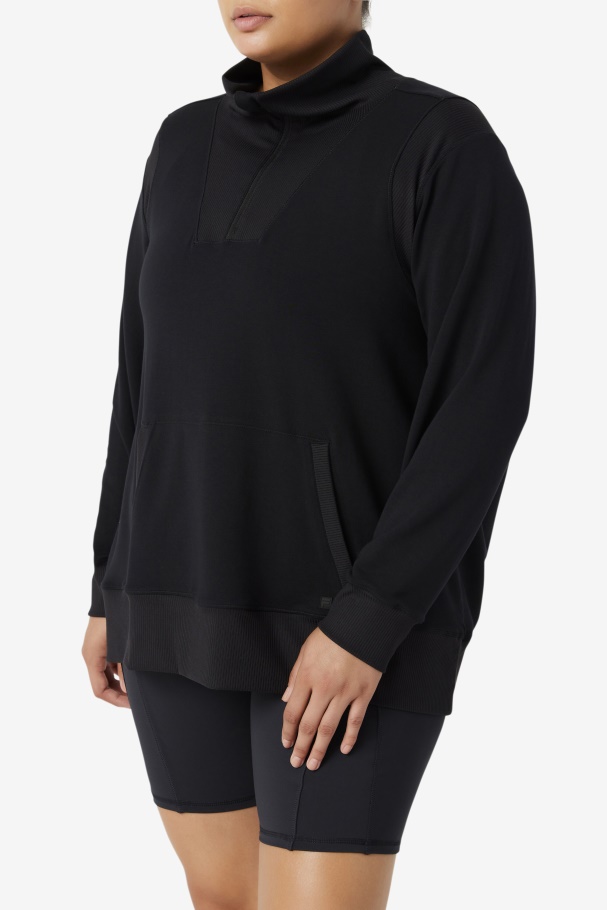 Black Fila UK Fi-Lux Half Zip