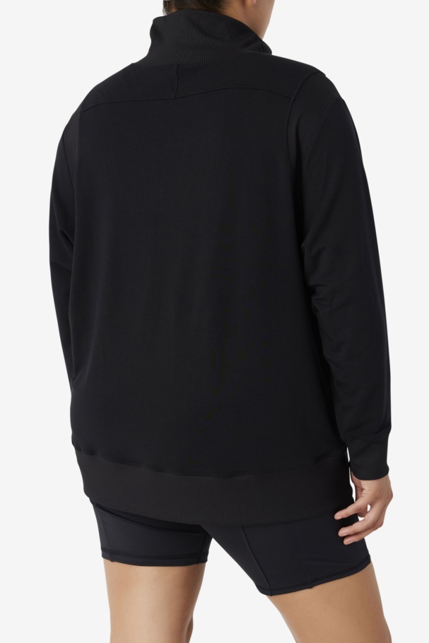 Black Fila UK Fi-Lux Half Zip