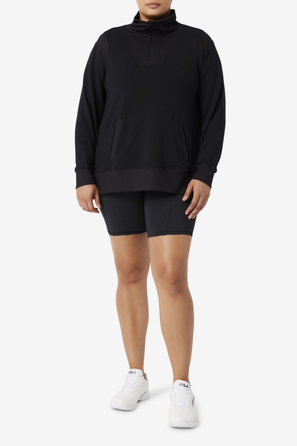 Black Fila UK Fi-Lux Half Zip