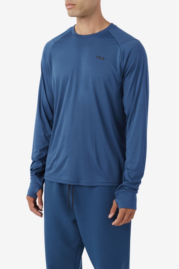 Fila UK Jazam Long Sleeve Crew Majolica Blue/Black