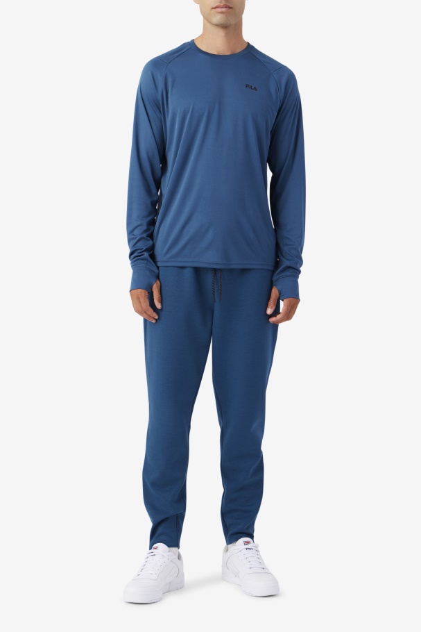 Fila UK Jazam Long Sleeve Crew Majolica Blue/Black