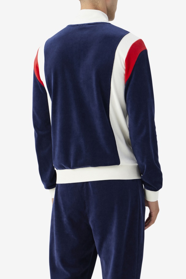 Navy/Egret/Red Floyd Velour Jacket Fila UK