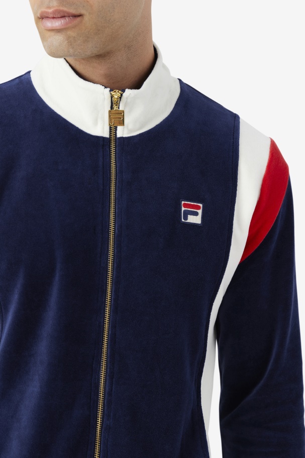 Navy/Egret/Red Floyd Velour Jacket Fila UK