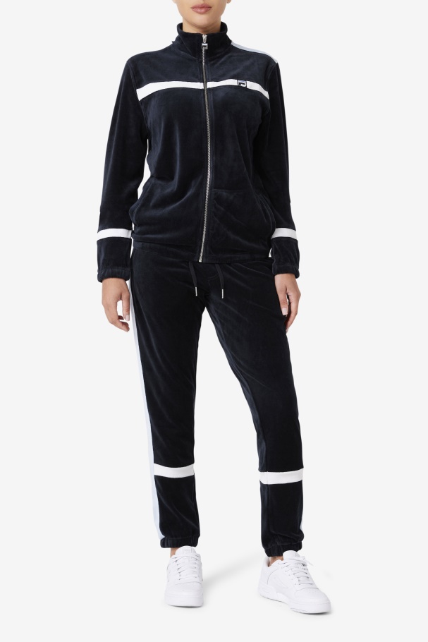 Ravid Velour Pant Fila UK Black/Skyway/White