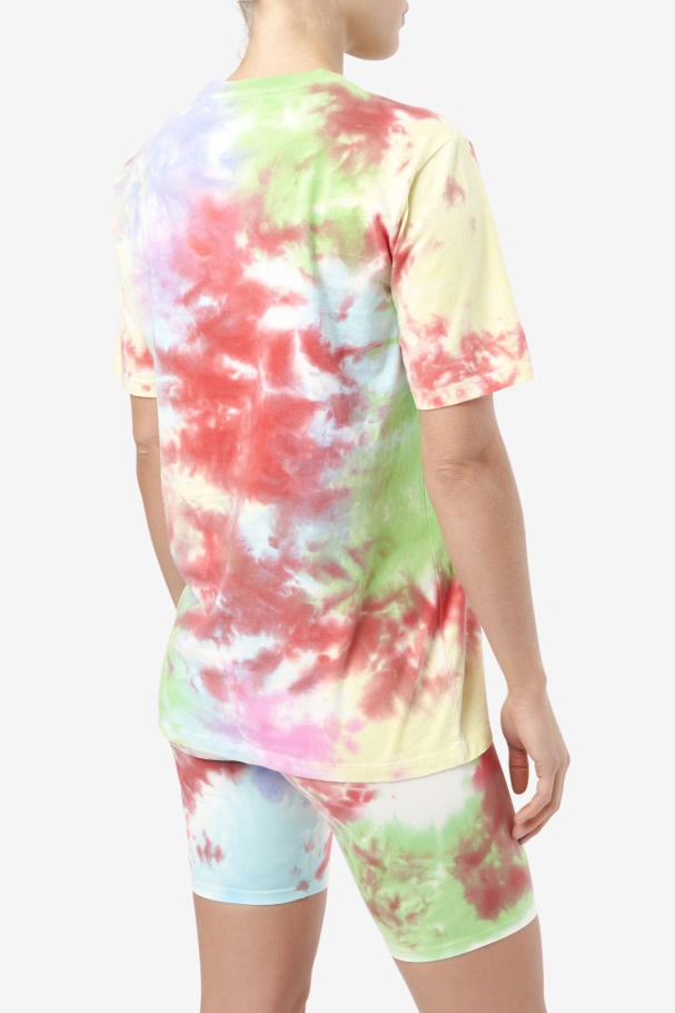 Fila UK Alivia Tie Dye Tee Green/White/Periwinkle/Red