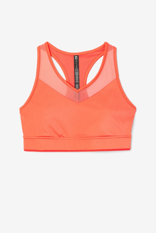 Fila UK Uplift Racerback Bra Top Hot Coral