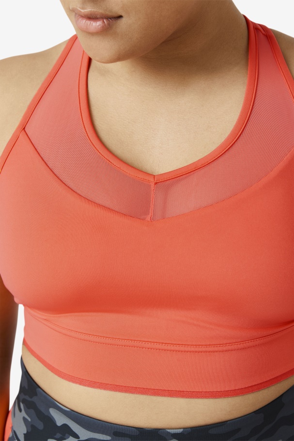 Fila UK Uplift Racerback Bra Top Hot Coral
