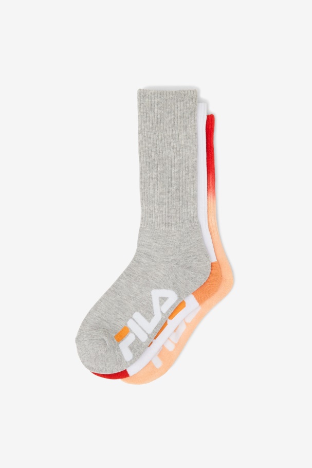 Women\'s Dip Dye Crew Sock 3-Pack Peach Fila UK