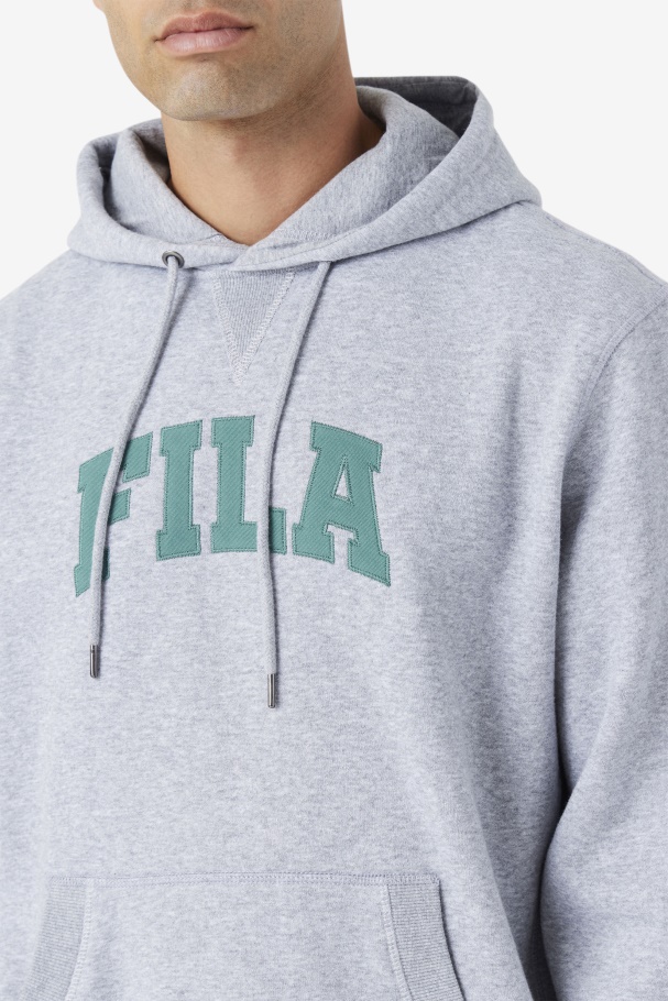 Light Grey Marl/Blue Spruce Fila UK Brook Hoodie