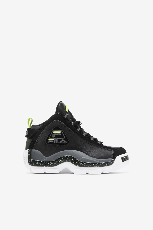 Black/Sunny Lime/Castlerock Big Kids' Grant Hill 2 Fila UK