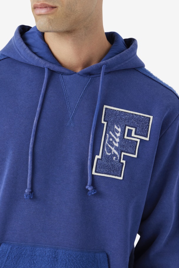 Bryson Vintage Wash Hoodie Fila UK Blue/Gardenia