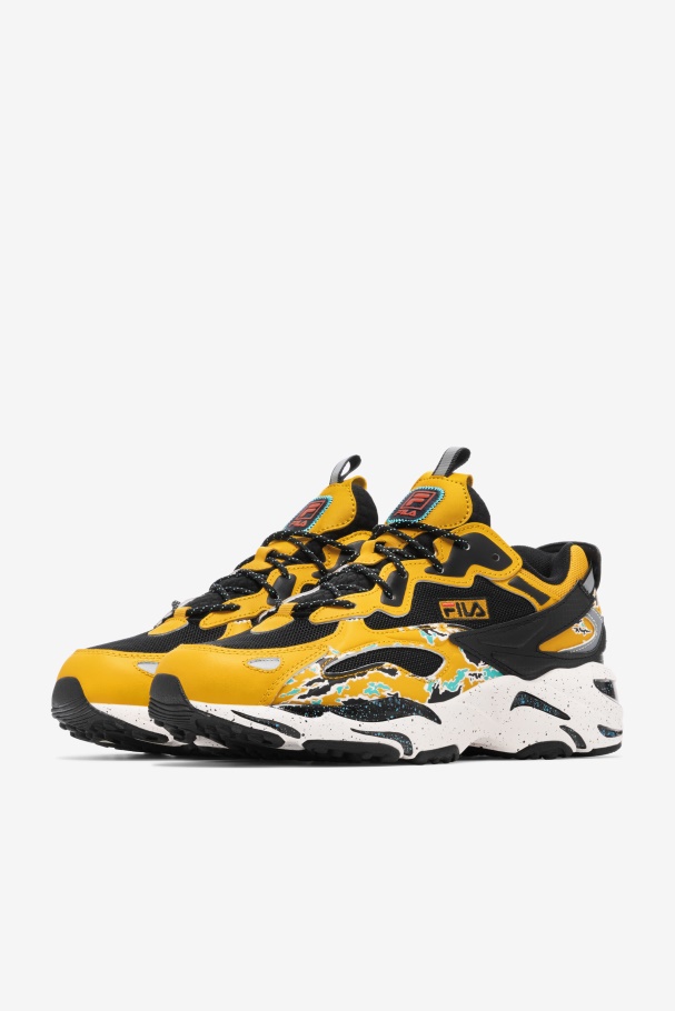 Men\'s Ray Tracer Apex Fila UK Black/Golden Rod/White