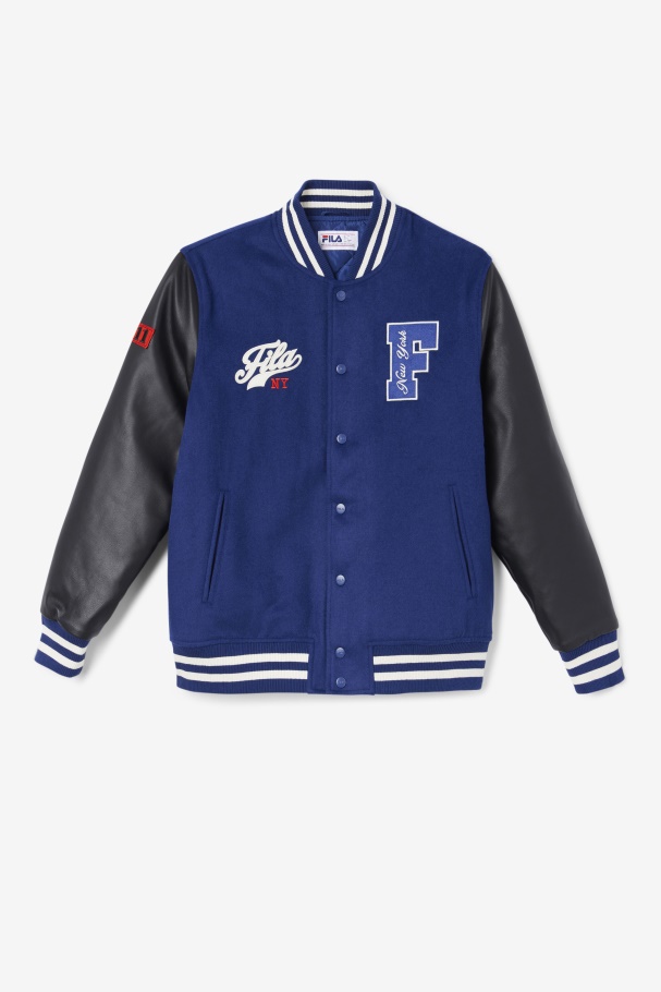 Fila UK Josh Varsity Jacket Blue/Black