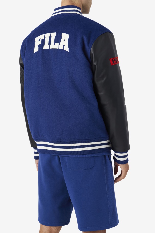 Fila UK Josh Varsity Jacket Blue/Black