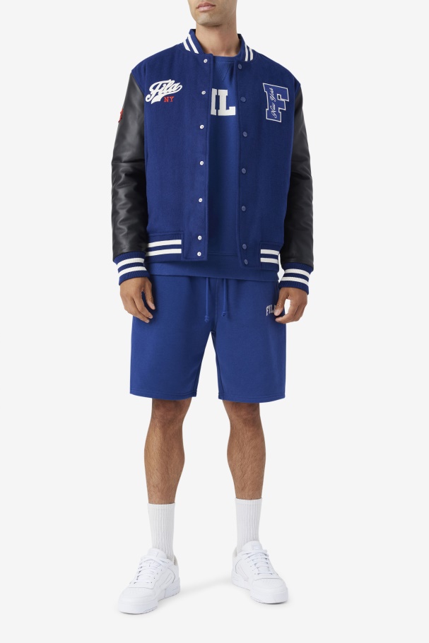 Fila UK Josh Varsity Jacket Blue/Black